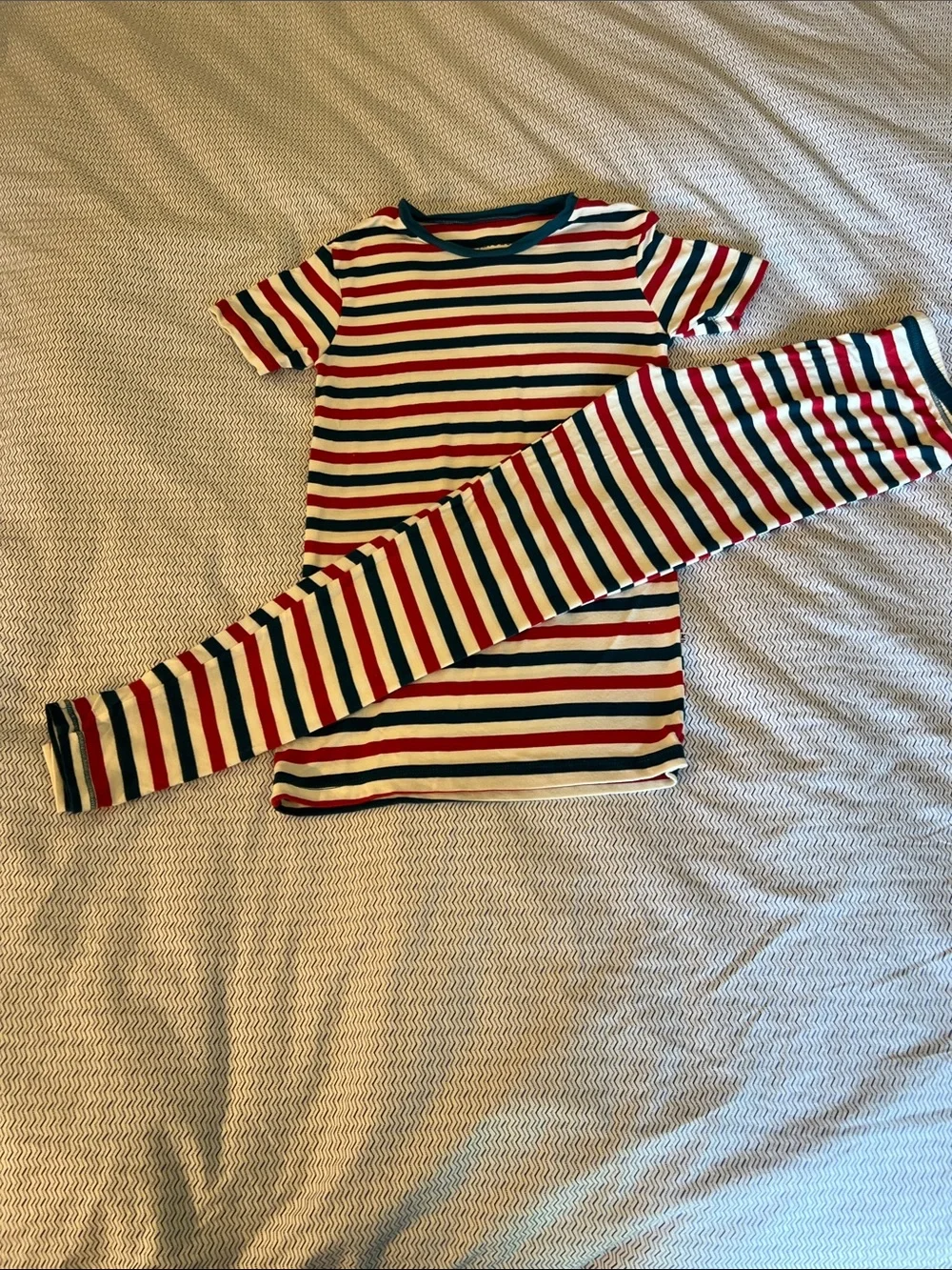 Kickee Pants Red, Navy & White Striped Pajama Set